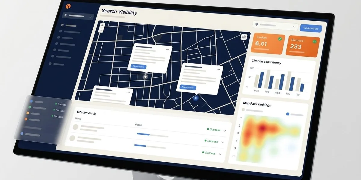 Adam SEO dashboard reviewing Google Business Profile health, citation consistency, and map-pack rankings across Kuala Lumpur and Klang Valley
