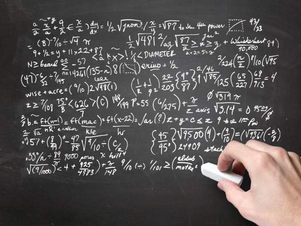 complicated algorithm on black board