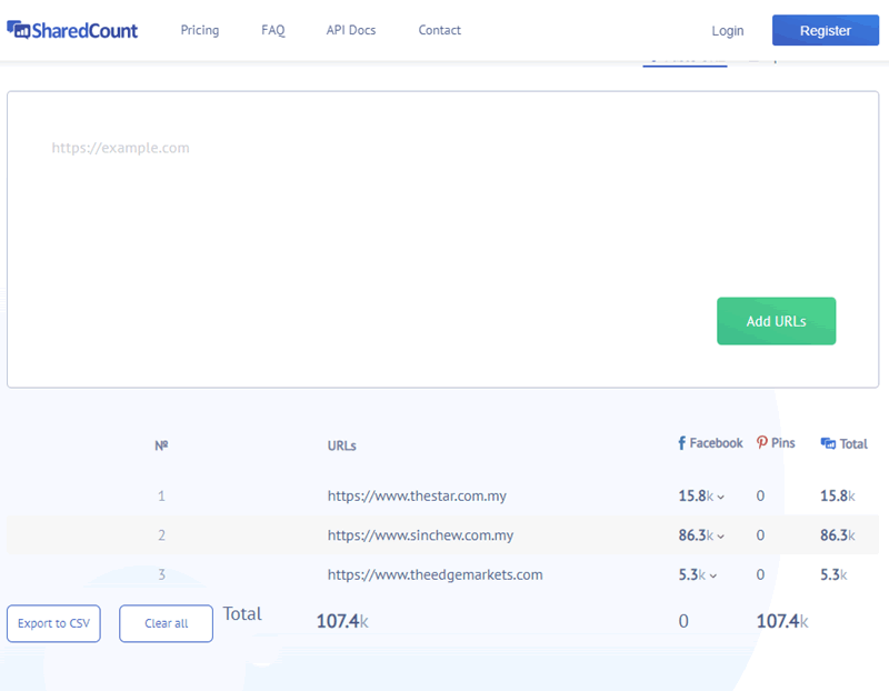 share count screenshot