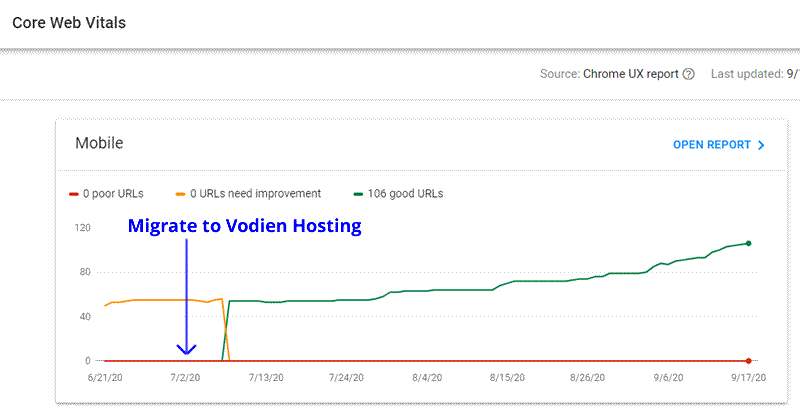 Core Web Vitals Result
