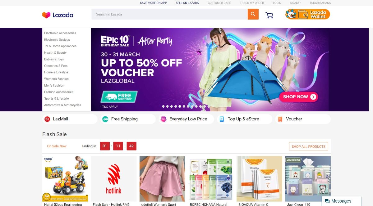Lazada website