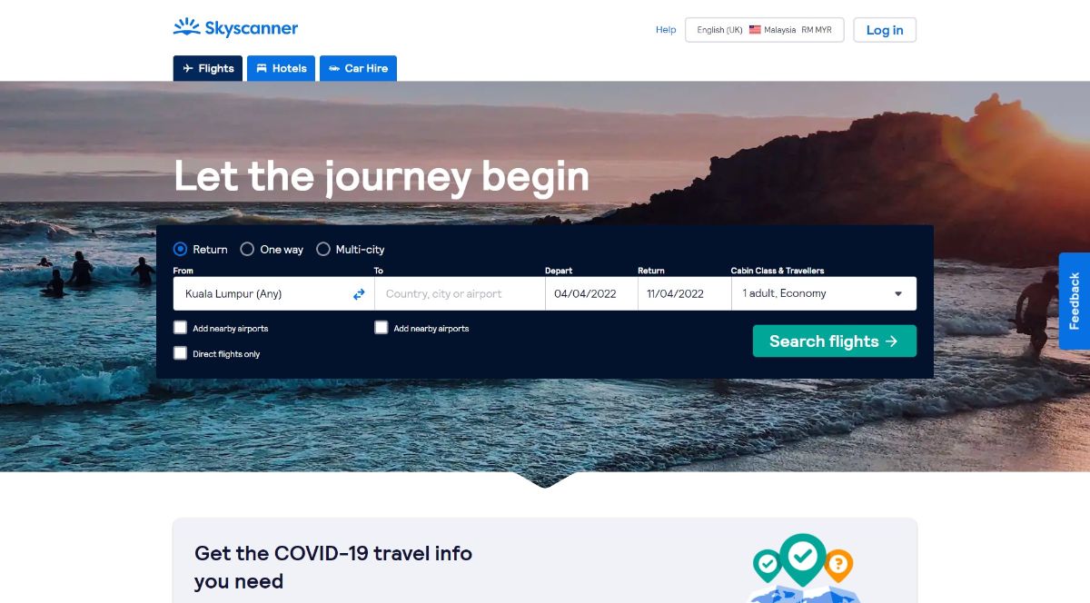 Skyscanner website