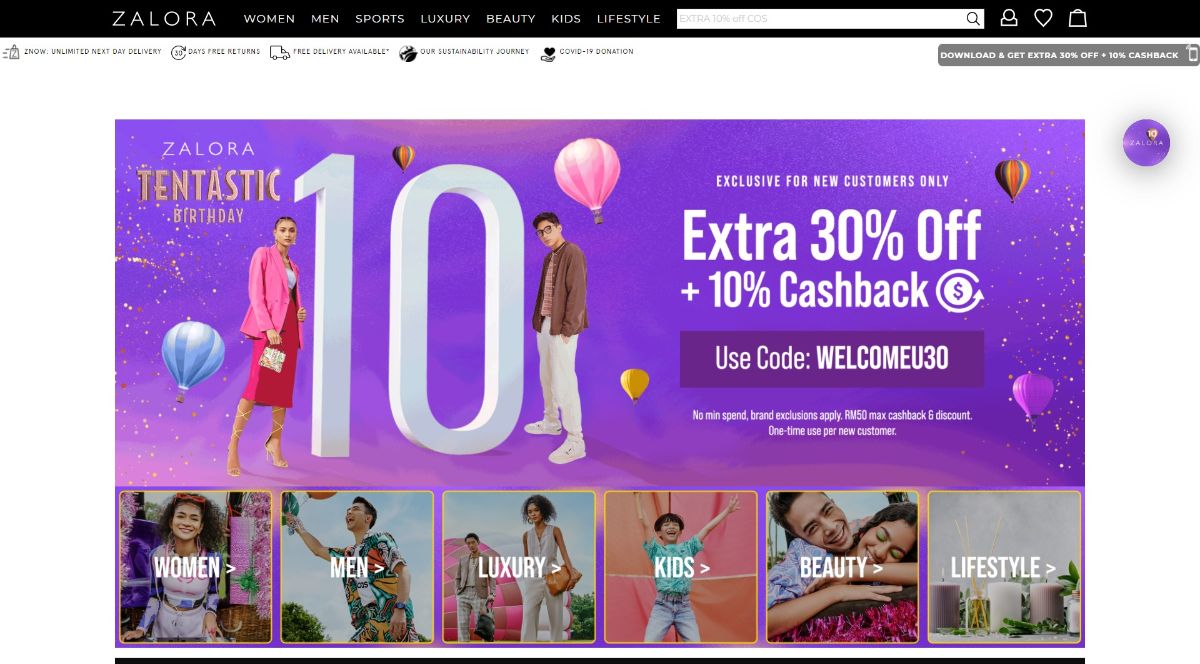 Zalora website